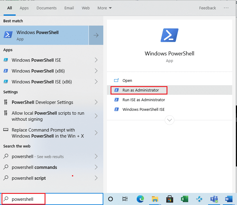 Otevřete Windows PowerShell jako správce