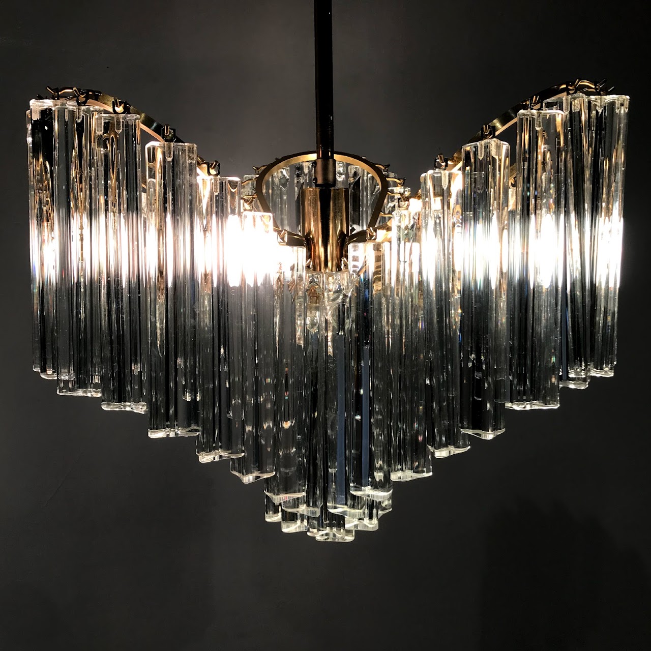 Mid-Century Camer Style Crystal Chandelier