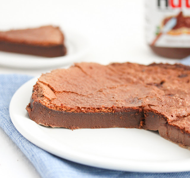 close-up of Flourless Nutella Cake