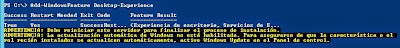 Instalar caracterstica Experiencia de escritorio en Windows Server 2012 desde PowerShell