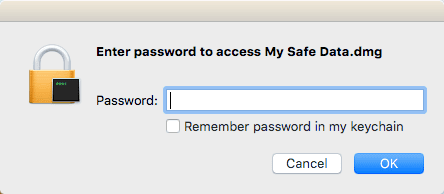 inserire la password dell'immagine