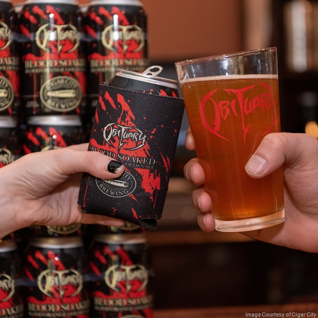 Cigar City & Obituary Collaborate On Blood Soaked Blood Orange Golden Ale