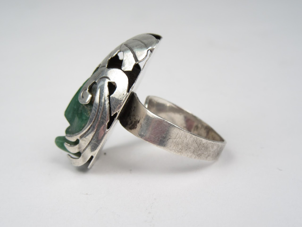 Mexican Silver & Green Stone Ring