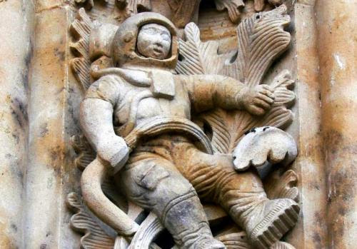 Controversy On Modern Astronaut Figure Carved In A 300 Year Old Cathedral