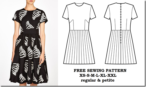 The Little Sewist: Round neck short sleeve fit and flare dress pattern