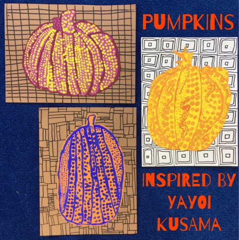 5th Grade – Yayoi Kusama's Pumpkins – In the K-8 Art Studio with