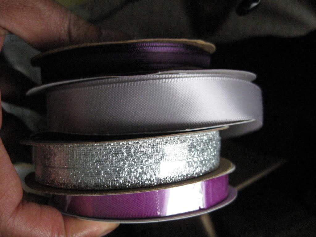 Various purple and silver