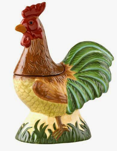  Rooster Ceramic Cookie Jar + Free RCS Key Chain