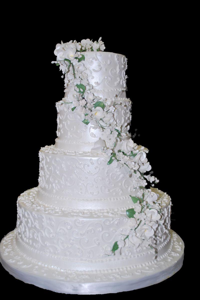 on 4 tier wedding cake