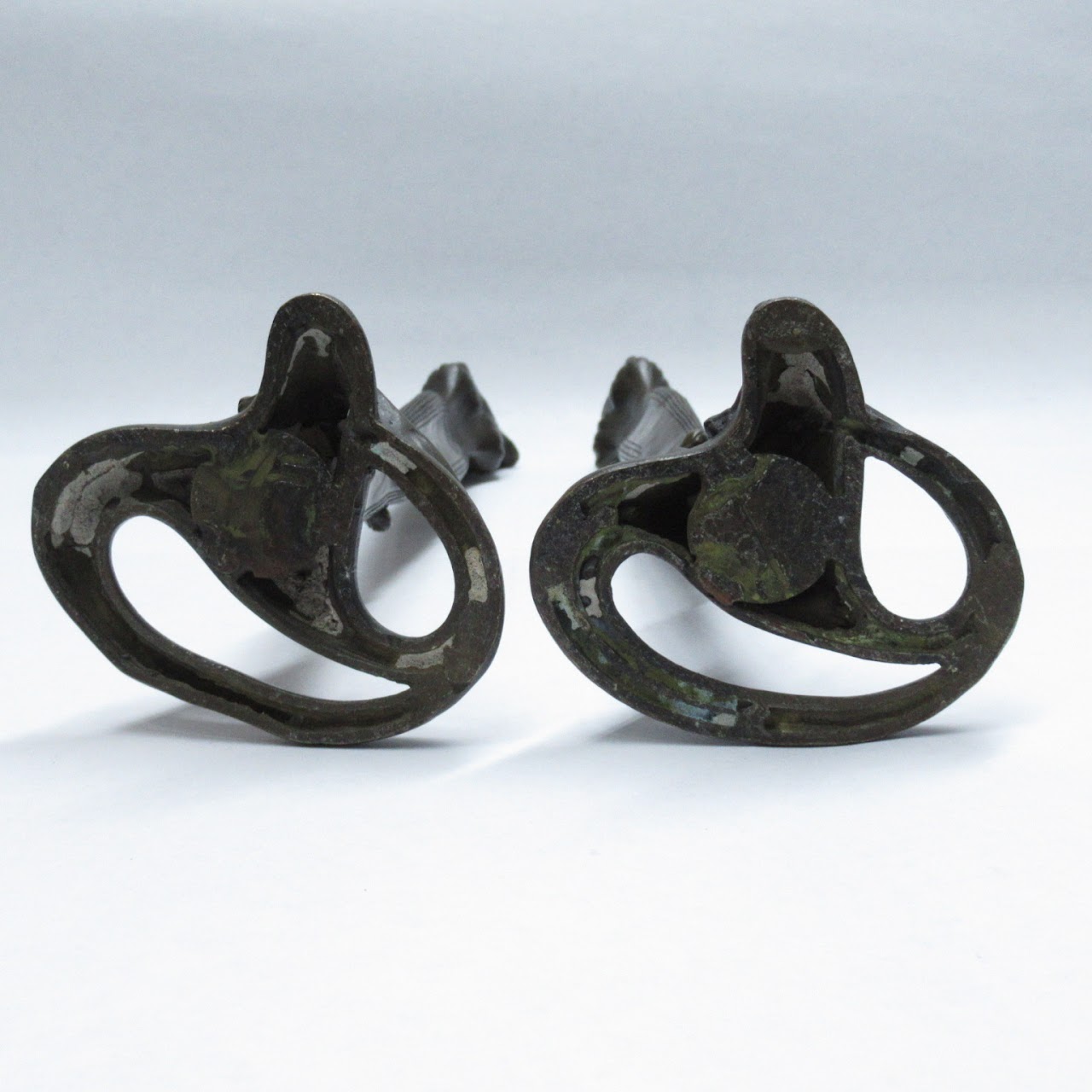 Milo Bronze Art Nouveau Candlestick Pair