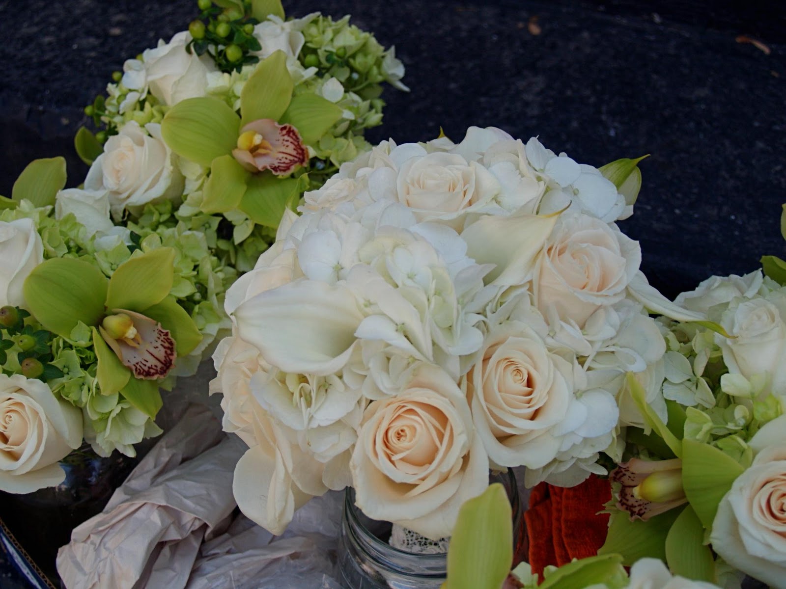 The bridal bouquet  below 