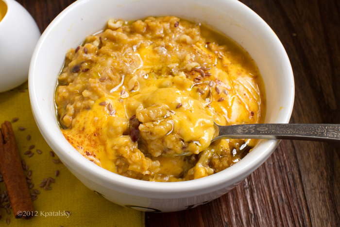 Pumpkin Pie Oatmeal with Pumpkin Cream. Vegan. Omega-3 Boosted! - Vegan ...