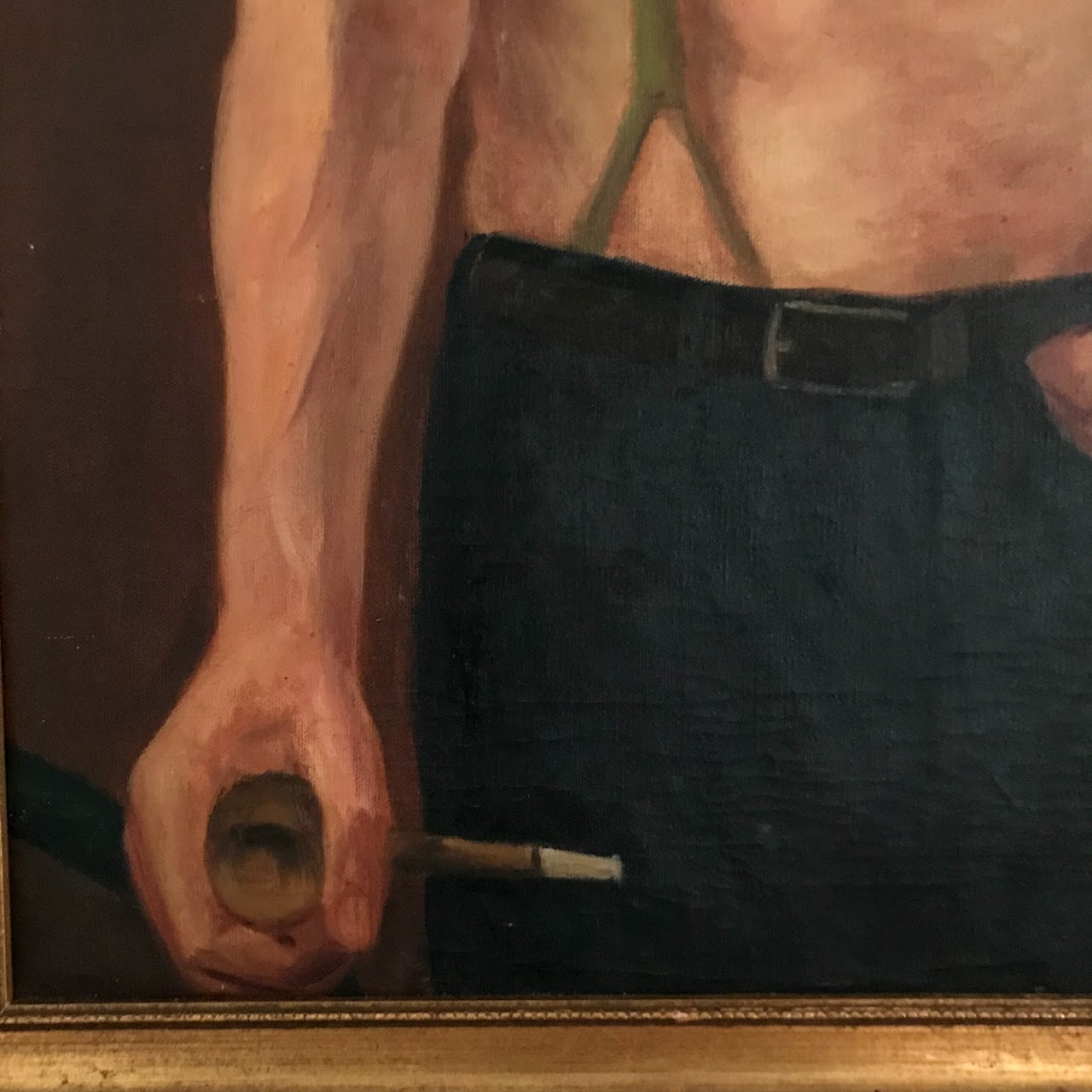 B. Mitchell Signed Portrait Oil Painting