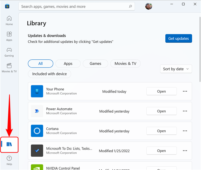 Acceder a su biblioteca en Microsoft Store