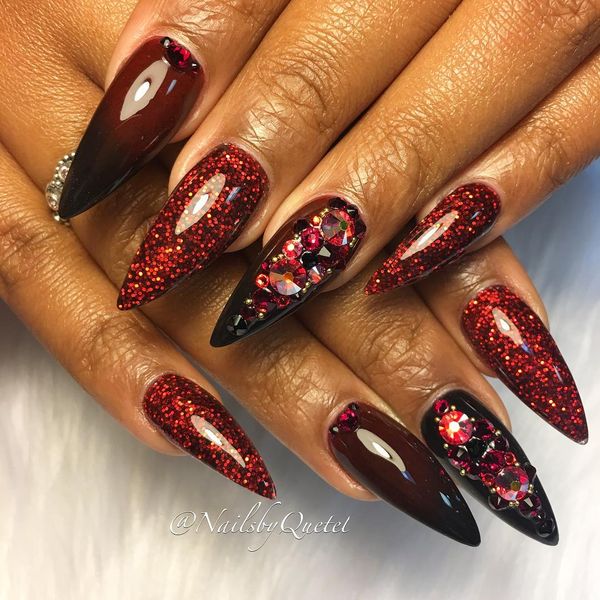 Red and Black Nail Design Ideas for Fall - Fashionre