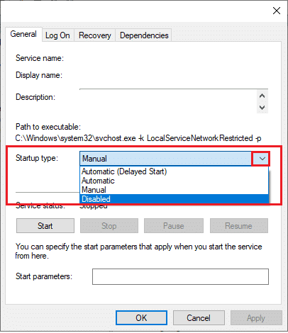 A continuación, haga clic en Propiedades.  Aquí, haga clic en el menú desplegable junto a Tipo de inicio |  ¿Qué es el servicio de elevación de Google Chrome?  ¿Qué es el servicio de elevación de Google Chrome?