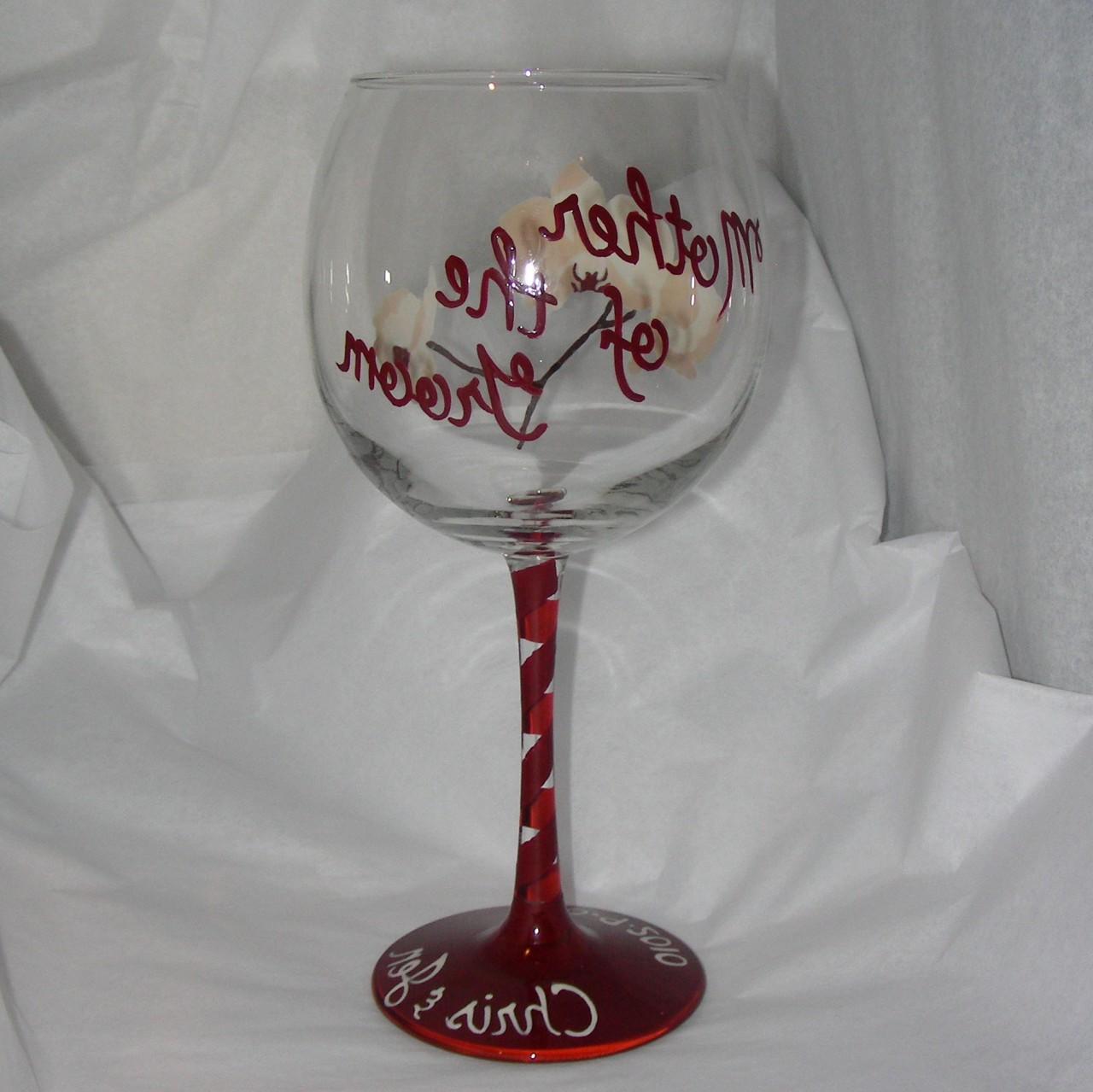 Handpainted Wine Glass