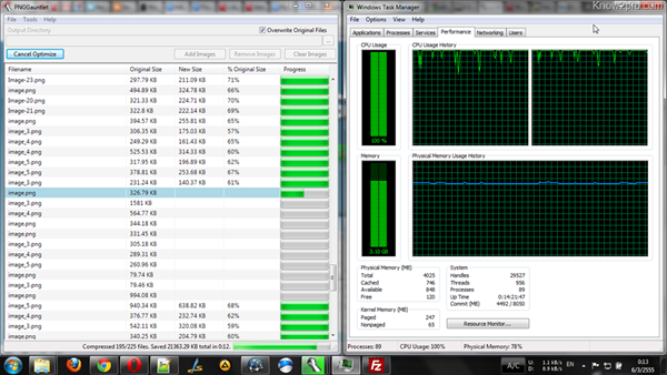 ย่อไฟล์ PNG แบบสุดขั้วด้วยโปรแกรม PNGGauntlet