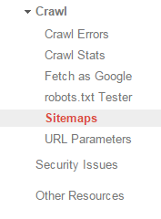 crawl sitemaps option in webmaster tools