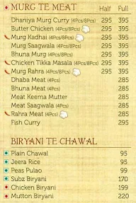 Pind Balluchi Express menu 1