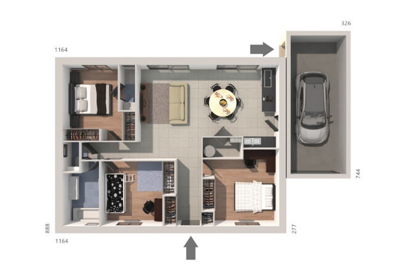  Vente Terrain + Maison - Terrain : 400m² - Maison : 85m² à Péret (34800) 