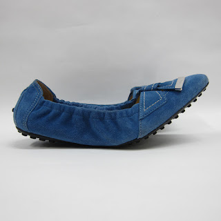 Tod's Blue Suede Mocs