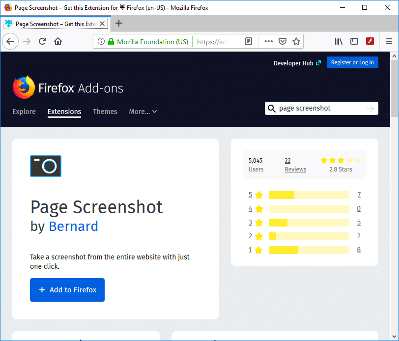 PAGINASCREENSHOT voor Mozilla Firefox