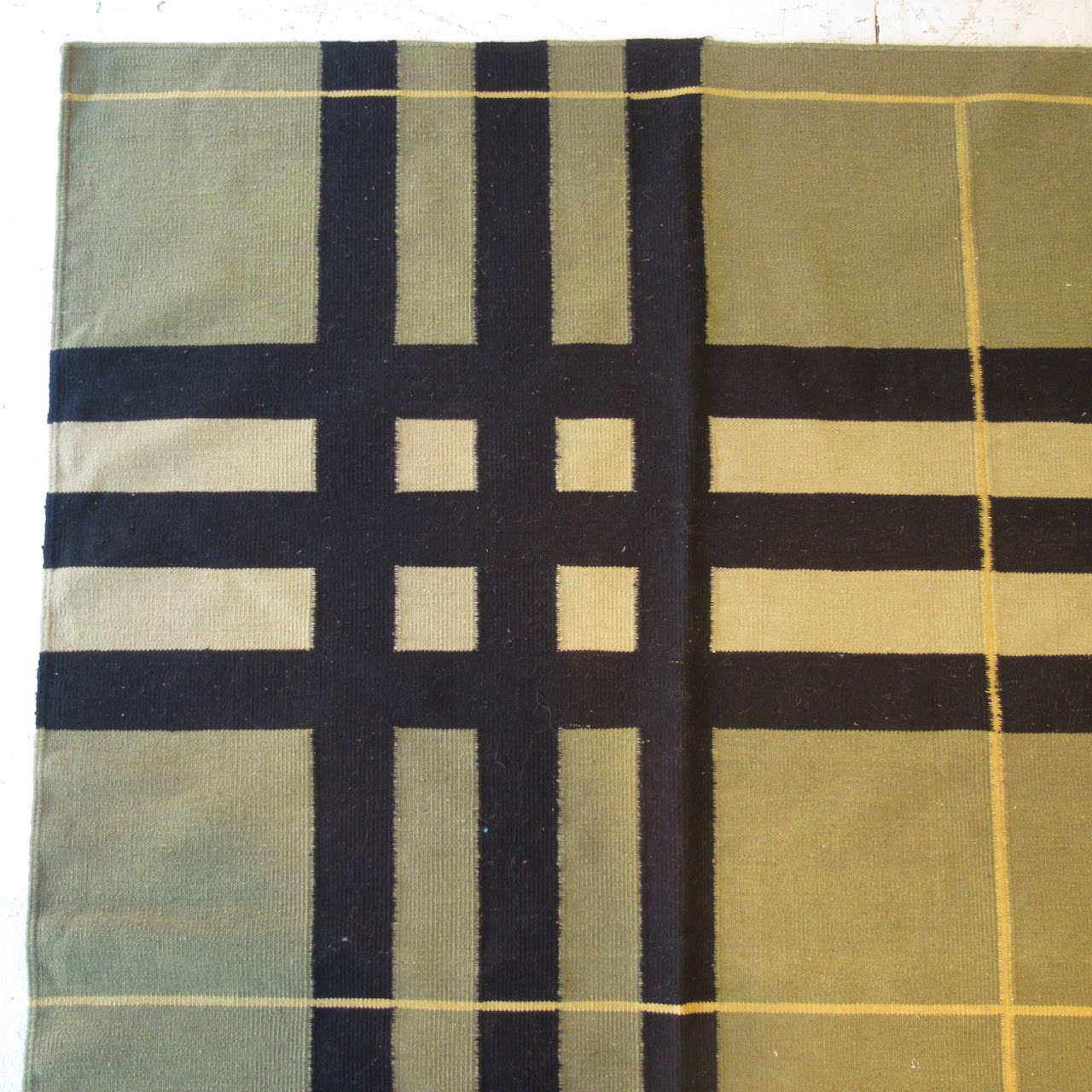 Oversized Plaid Wool Area Rug 4