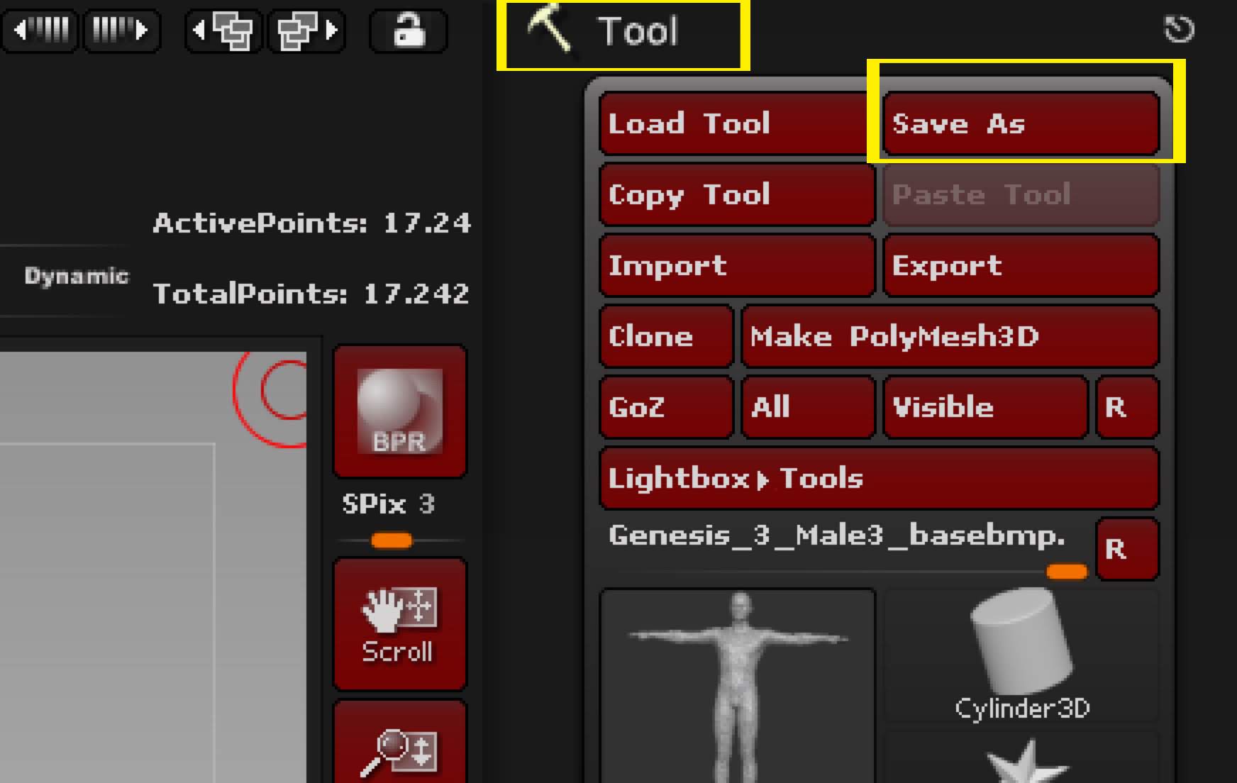 how to save as ztl zbrush