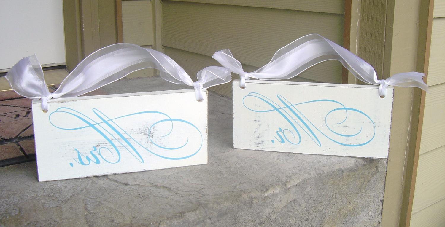 Wedding chair signs...MR. and MRS. and BRIDE AND GROOM 2