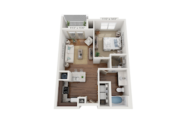 1 Bed 1 Bath