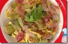 Fettuccine prosciutto e carciofi