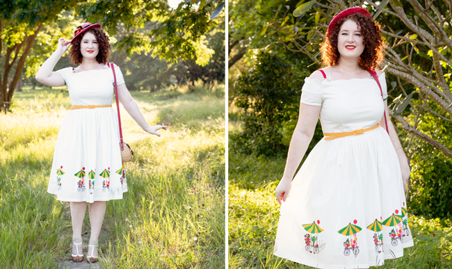 Tatyana Flower Cart Dress & Tanith Rowan Designs straw sailor hat | Lavender & Twill