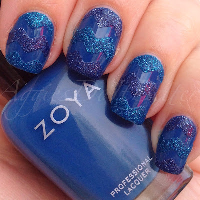 Aggies Do It Better: Blue chevron nail art with Zoya!