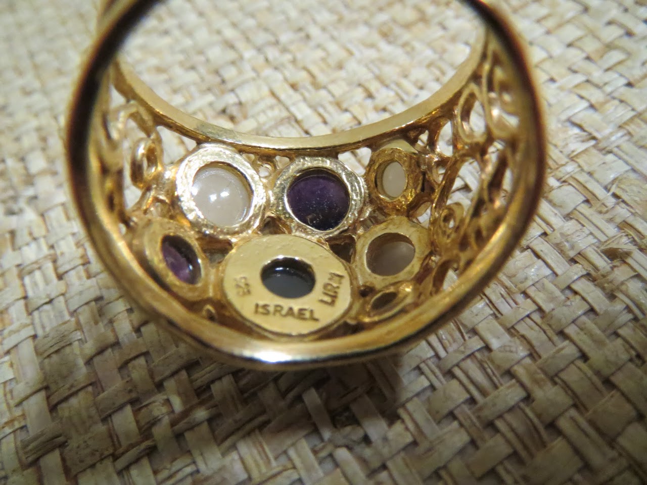 Gold-Plated Ring with Stones