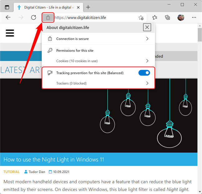 Comprobar qué rastreadores se han bloqueado en Microsoft Edge