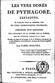 Cover of Fabre d'Olivet's Book Les Vers Dores de Pythagore (1813,in French)