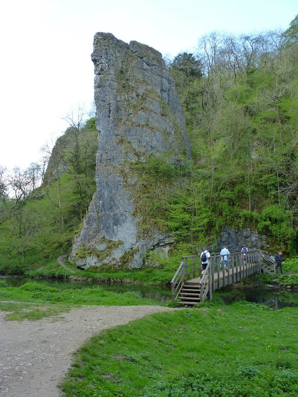 Ilam Rock and footbridge