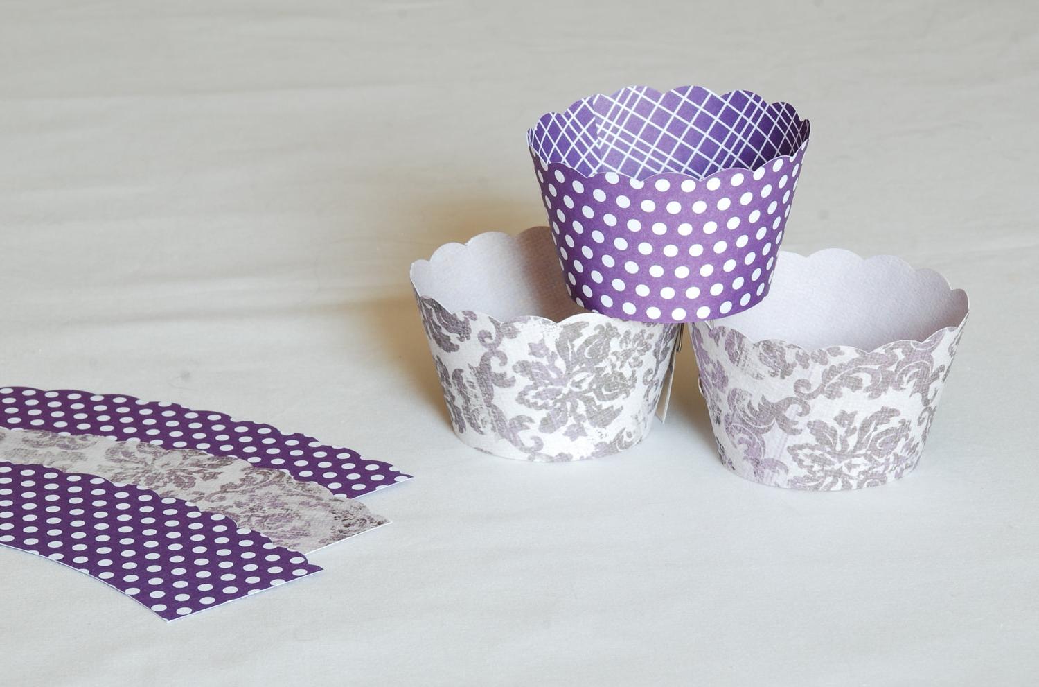 purple damask and polka