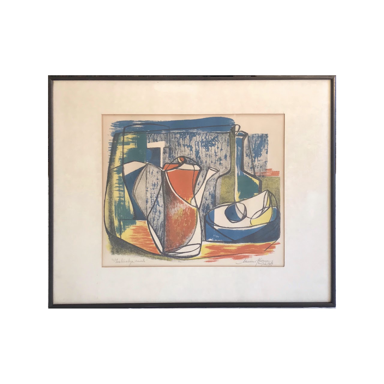 Kiernan Signed Mid-Century Modern Lithograph