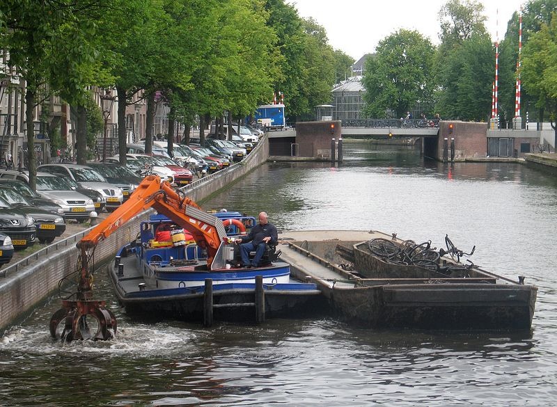 Fishing For Bicycles in Amsterdam's Canals