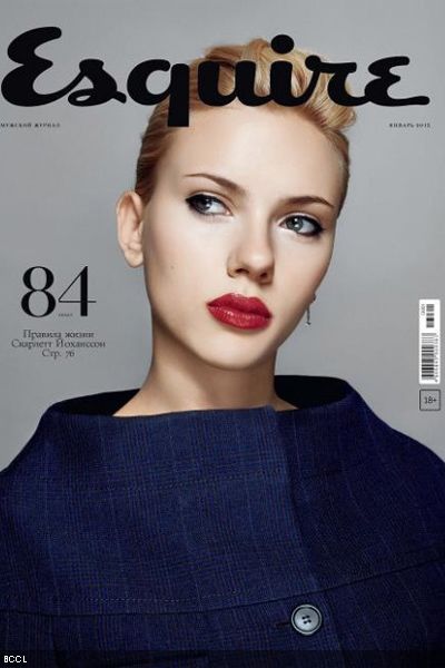 Porcelain beauty Scarlett Johansson on the cover of Esquire's January 2013 issue.