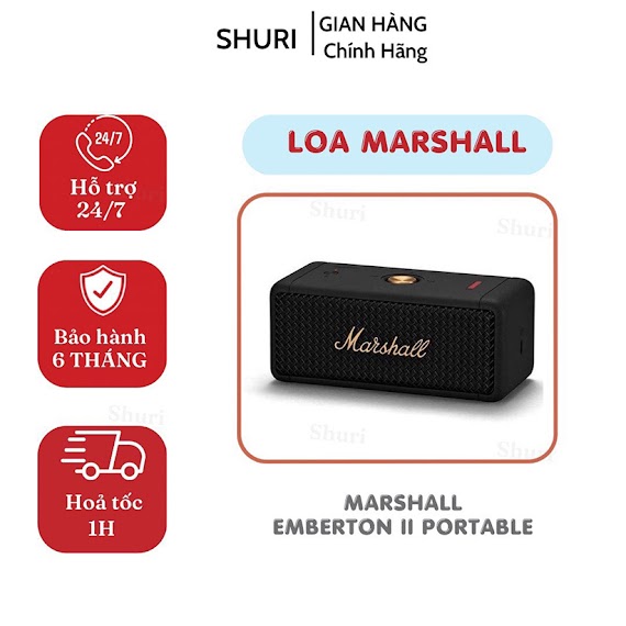 Loa Marshall Emberton 2 Cao Cấp / Loa Bluetooth Emberton Âm Thanh Vòm Cực Chất Pin Trâu - Bảo Hành 3 Tháng