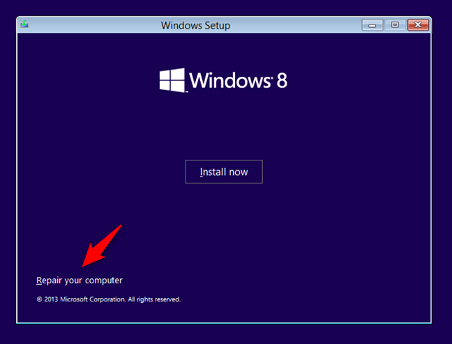 การซ่อมแซมคอมพิวเตอร์ที่ใช้ Windows 8