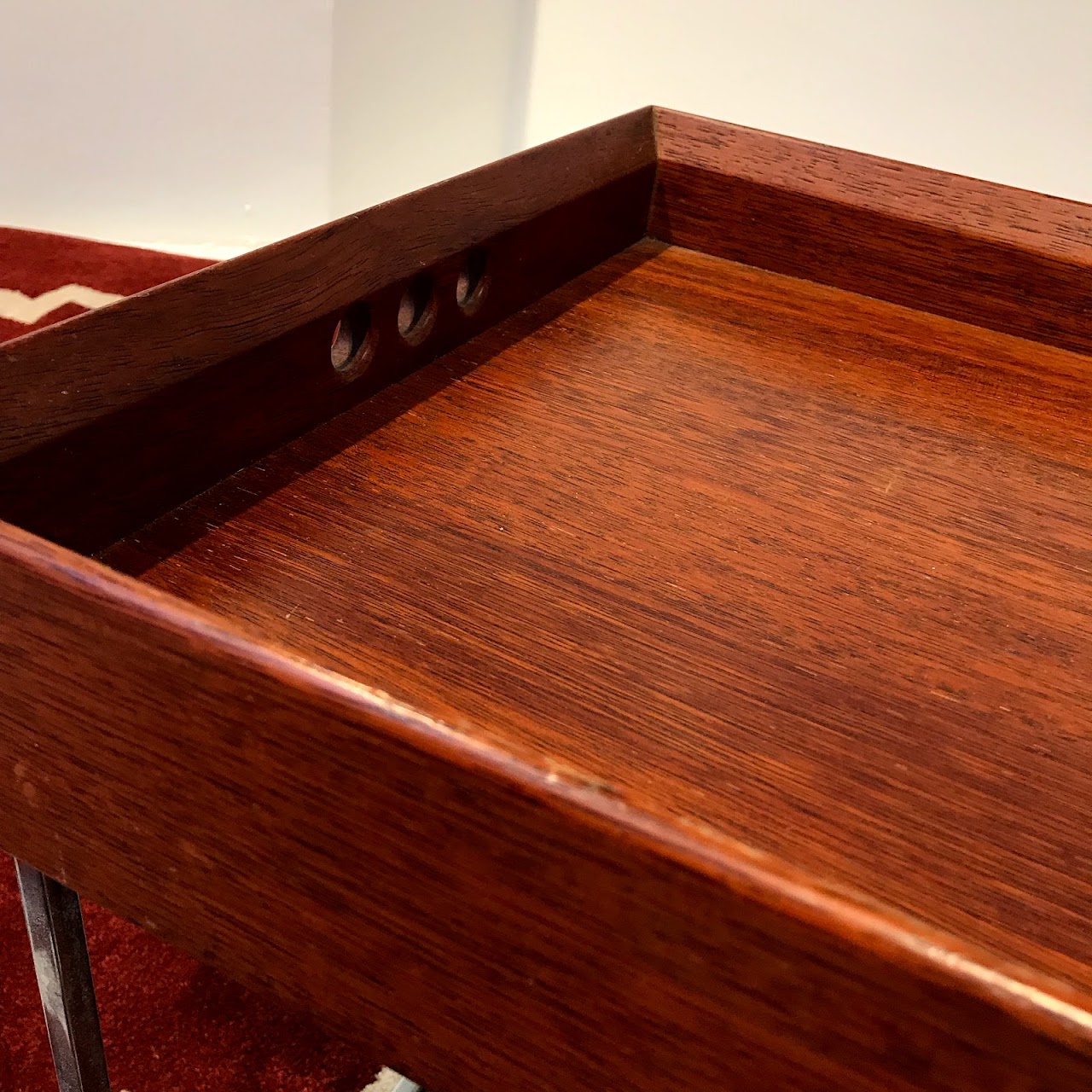 Mahogany and Chrome Tray Table