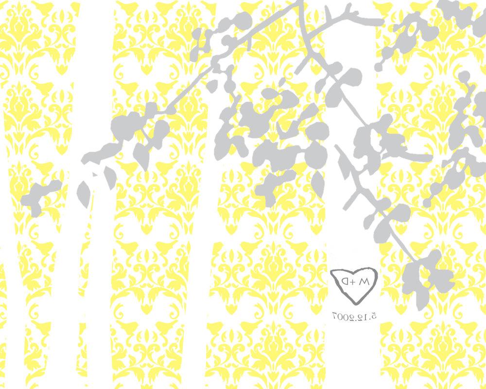 Yellow and Grey Wedding Print,