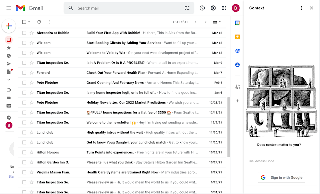 Screenshot of Context for Gmail