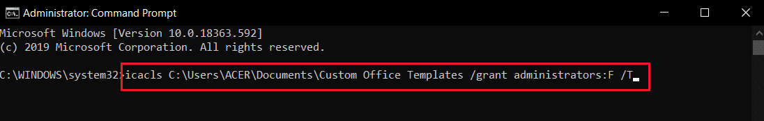 entrez la commande icacls dans cmd.  Comment modifier les autorisations de fichiers dans Windows 10