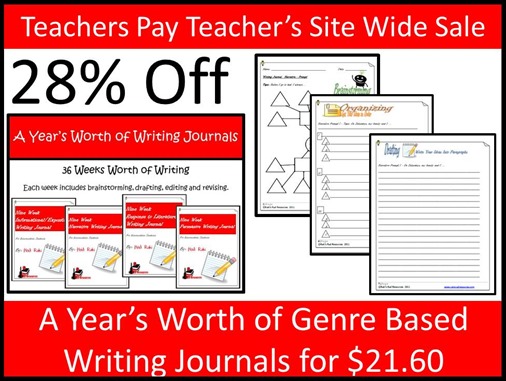 Teachers Pay Teacher’s Site Wide Sale - Year Long Writing Journal Bundle