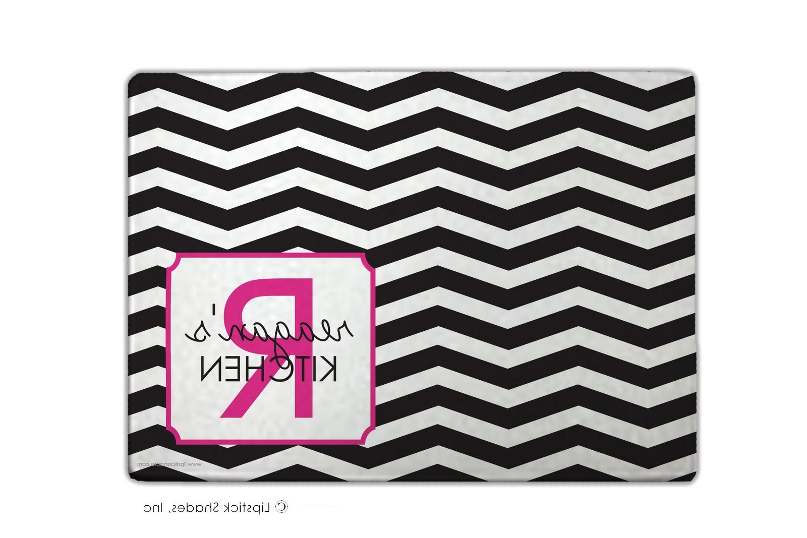   Personalized Cutting Boards   black fuschia chevron personalized cutting